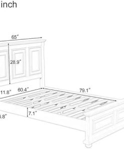 Vintage Pinewood Queen Bed Frame for Kids and Adults in Rich Brown 2