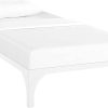 King Size Floating Bed Frame with LED, Charging Station, Easy Assembly 4