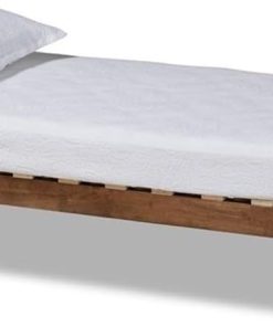 Modern Wood Expandable Twin to King Size Bed Frame in Walnut Finish