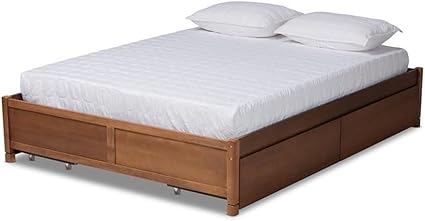 Walnut Brown Full Size 4-Drawer Platform Storage Bed by Baxton Studio Walnut Brown Full Size 4-Drawer Platform Storage Bed by Baxton Studio