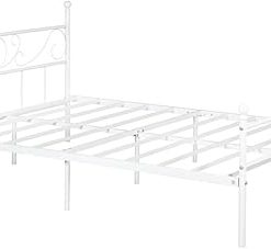 Queen Size Metal Platform Bed Frame Easy Assembly with Headboard 2