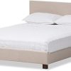 Modern Twin Size Trundle Bed Ash Walnut Finish by Baxton Studio 3