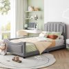 Queen Upholstered Platform Bed Frame with Headboard and Wooden Slats 4