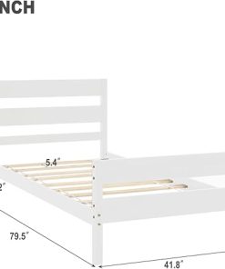 Twin Bed Frame with Storage Wood Headboard Footboard No Box Spring 2