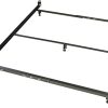 Full Bed Frame with LED Lights Storage Headboard USB Charging Heavy Duty 4