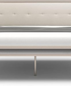Nazhura Full Size Bed Frame with Steel Platform and Fabric Headboard