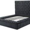 EcoHarbor Lift up Storage Bed with LED Lights & Charging Station King Size High Adjustable Headboard 51.25” with Velvet Button Tufted Upholstered Hydraulic Bed Noise-Free/No Box Spring Needed (White) 4