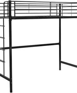 Bonnlo Twin Metal Loft Bed Frame Space-Saving Design for Kids Teens 2
