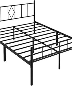 Full Size 14 Inch Metal Bed Frame with Headboard and Storage Space 2