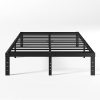 HABITRIO Full Size Bed Frame with Storage and Headboard in Gray Oak 4