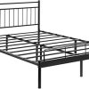 V&LX 18 Inch Tall V1406 Deluxe Metal Slat Bed Frame Twin Black 4