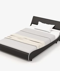 KOMFOTT Full Size Upholstered Platform Bed Frame with Adjustable Headboard