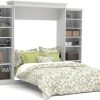 Double Twin Bed with House-Shaped Headboard and Storage Shelves 3