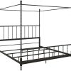 King Size DHP Emerson Metal Canopy Bed Frame in Black Finish