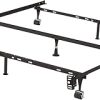 Heavy Duty Metal Queen Size Bed Frame with 7 Support Legs Black