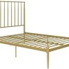 Novogratz Nicole Metal Bed with Vertical Slat Headboard, Queen Size
