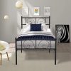 Queen Size Modern Bed Frame with 4 Storage Drawers and Tufted Headboard 4