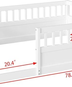 Montessori Floor Bed with Safety Fence Solid Wood Playhouse Bed 2