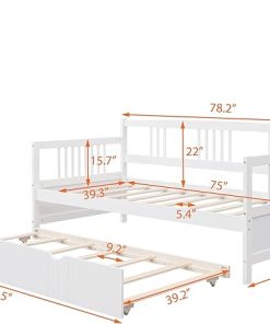 Modern Twin Daybed with Trundle for Bedroom and Living Room Use 2