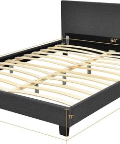 Giantex Full Bed Frame Upholstered Platform Bed with Heavy Duty Slats 2