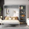 White Queen Bed Frame with Wall-Mounted Headboard and LED Lights 4