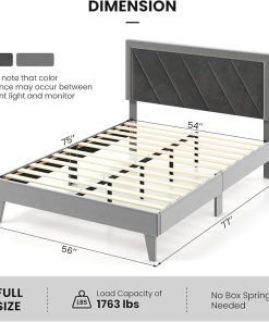 Giantex Velvet Bed Frame with Headboard Modern Upholstered Platform 2
