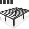 Queen Size Platform Bed Frame with Storage Headboard Heavy Duty Steel 3