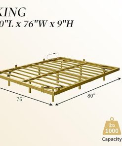 Modern King Size Metal Bed Frame with RGBW LED Light and Steel Support 2
