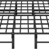 Rustic Queen Bed Frame with Rattan Headboard No Box Spring Needed 3