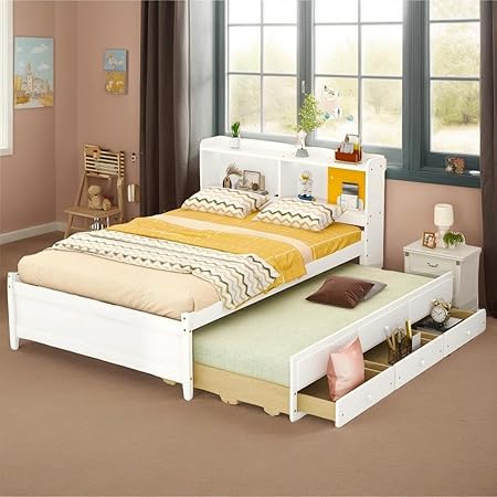 Full Size Bed with Twin Trundle and Storage for Teens and Adults Full Size Bed with Twin Trundle and Storage for Teens and Adults