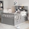 Queen Size Metal Bed Frame with Storage Easy Assembly No Box Spring 3