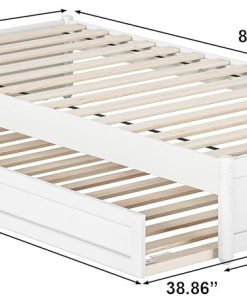 Barcelona Twin XL Panel Platform Bed with Trundle in White Finish 2