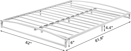 GAOMON 6 Inch Metal Platform Queen Bed Frame Easy Assembly White 2 GAOMON 6 Inch Metal Platform Queen Bed Frame Easy Assembly White - Image 2