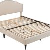 Classic Queen Bed Frame with Tufted Wingback Headboard, Black 3