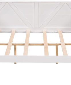 Full Size Wooden Daybed Frame with Slats No Box Spring Needed