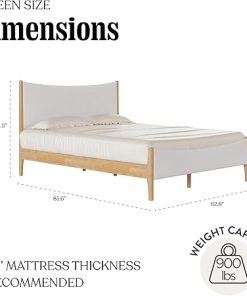 Boucle Ashland Queen Bed Frame with Arch Headboard – Japandi Style 2