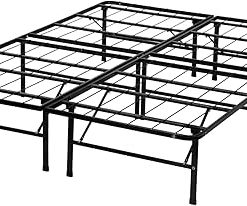 14 Inch Metal Platform Bed Frame Tool-Free Assembly No Box Spring Black