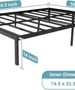 Full Bed Frame with Storage Heavy Duty Steel Slat Support Essential 2