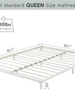 Metal Queen Bed Frame Low Platform Easy Assembly Heavy Duty Support 2