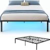 Merax Twin XL Platform Bed with Storage LED Headboard and USB Charging 4