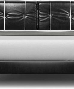 Queen Size Upholstered Bed Frame Modern Low Profile Black Faux Leather 2