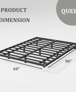 Floating Queen Bed Frame with LED Lights and Charging Station 2