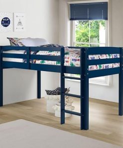 Camaflexi Tribeca Twin Low Loft Bed Frame with 14 Wood Slats Support