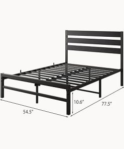 Full Size Black Bed Frame with Headboard and Storage Solution 2