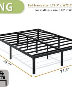 King Size Metal Bed Frame 14 Inch Tall with Storage and Easy Assembly 2