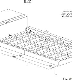 Bellemave Twin Bed Frame for Kids, Teens, White Wooden Platform Bed 2