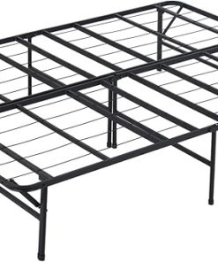 Queen Size Metal Bed Frame with Storage Easy Assembly No Box Spring