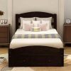 Modern Full Size Upholstered Bed Frame with LED Lights and Crown Headboard 3