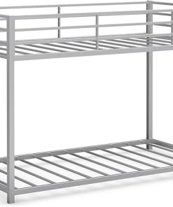 Giantex Twin Over Twin Bunk Bed Metal Frame with Safety Guard Rails 2