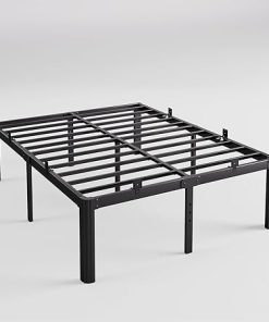 16 Inch Queen Bed Frame with 6 Mattress Slide Stoppers Included